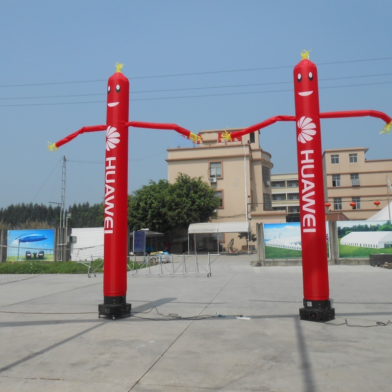 6m Tall Colorful Single Leg Inflatable Air Dancers Inflatable Wave Man For Advertising